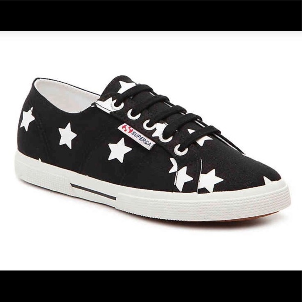 Black and white star power sneakers